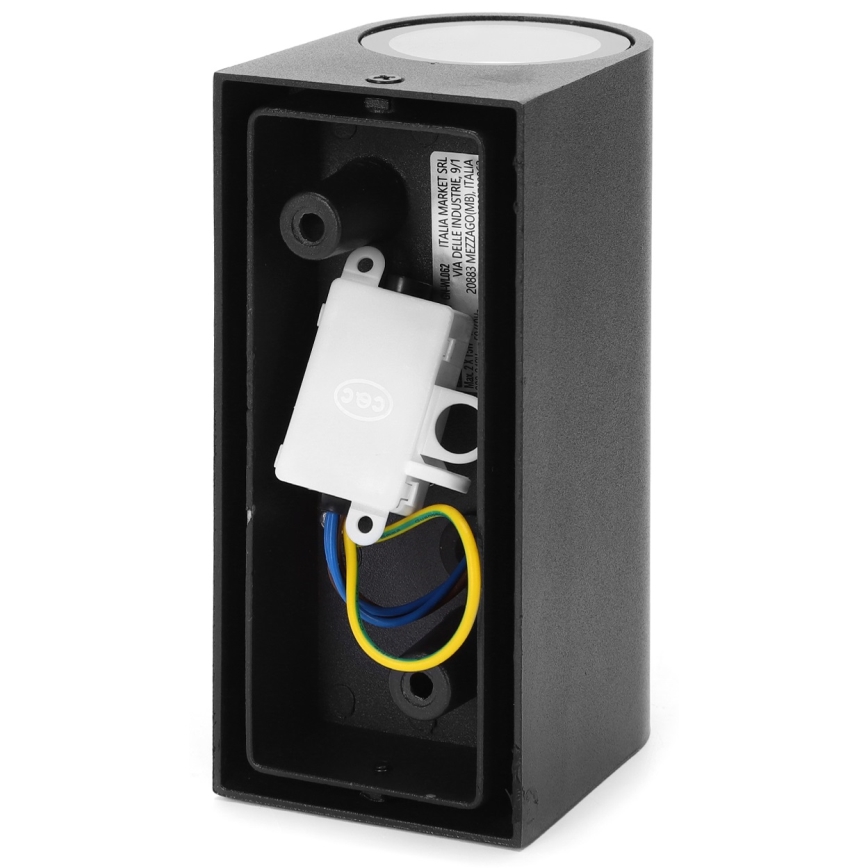 Aigostar - Ulkoseinävalaisin 2xGU10/35W/230V musta IP54