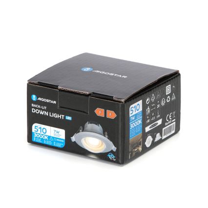 Aigostar - Upotettava LED-alasvalo LED/7W/230V 3000K halkaisija 8,5 cm lämmin valkoinen