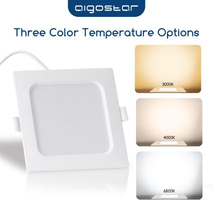 Aigostar - Upotettava LED-kattovalaisin LED/6W/230V 6500K 12x12 cm valkoinen