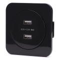 Aigostar - USB-virtapistorasia kehyksellä 2x USB-A, musta