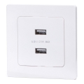 Aigostar - USB-virtapistorasia kehyksellä 2x USB-A valkoinen