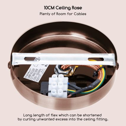 Aigostar - Virtajohto 1xE27/60W/230V kupari