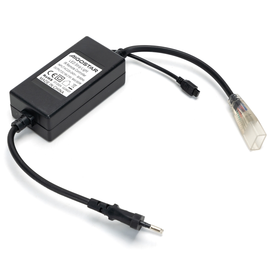 Aigostar - Virtajohto LED RGB -nauhalle 1000W/230V kaukosäätimellä