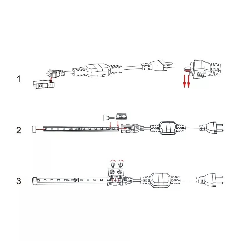 Aigostar - Virtalähde 8 mm:n LED-nauhoille 600W/230V valkoinen