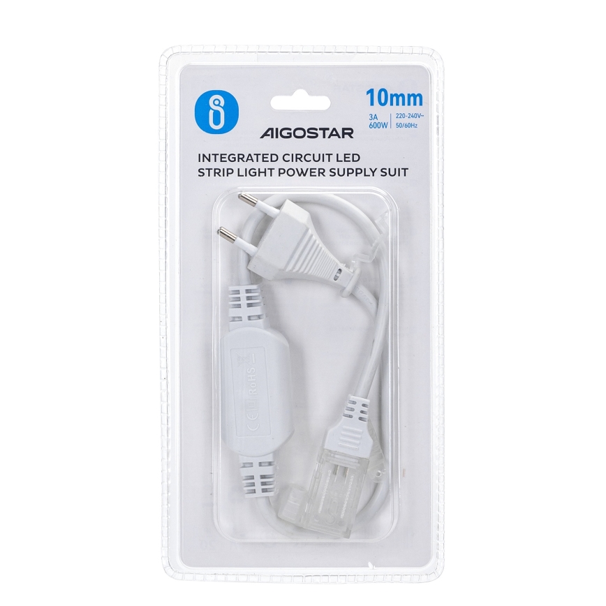 Aigostar - Virtalähde LED-nauhoille 10 mm 600W/230V valkoinen