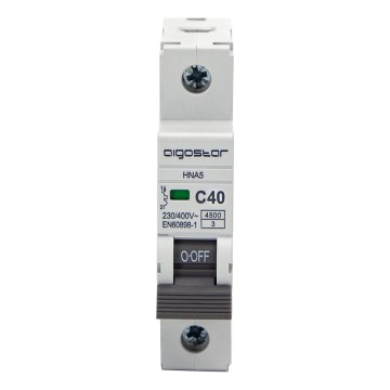 Aigostar - Yksivaiheinen johdonsuojakatkaisija 1P-40A-C 230-400V