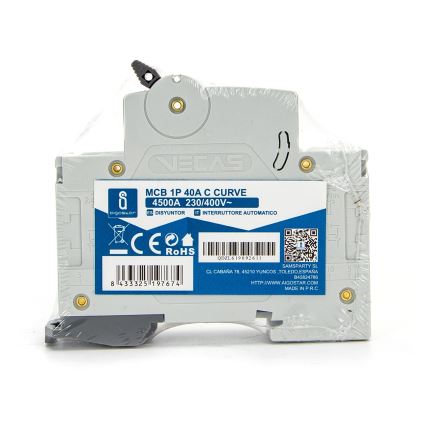 Aigostar - Yksivaiheinen johdonsuojakatkaisija 1P-40A-C 230-400V