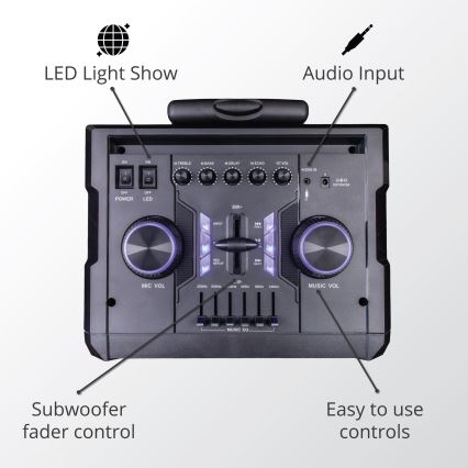 AKAI ABTS-112 - Langaton kaiutin 300W/230V 7000 mAh + kaukosäädin