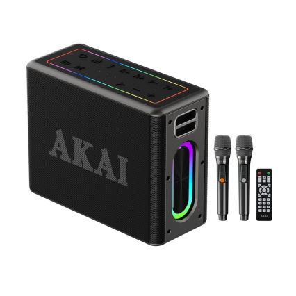 AKAI ABTSW-120 - Langaton kaiutin kahdella mikrofonilla 80W/4000 mAh IPX6