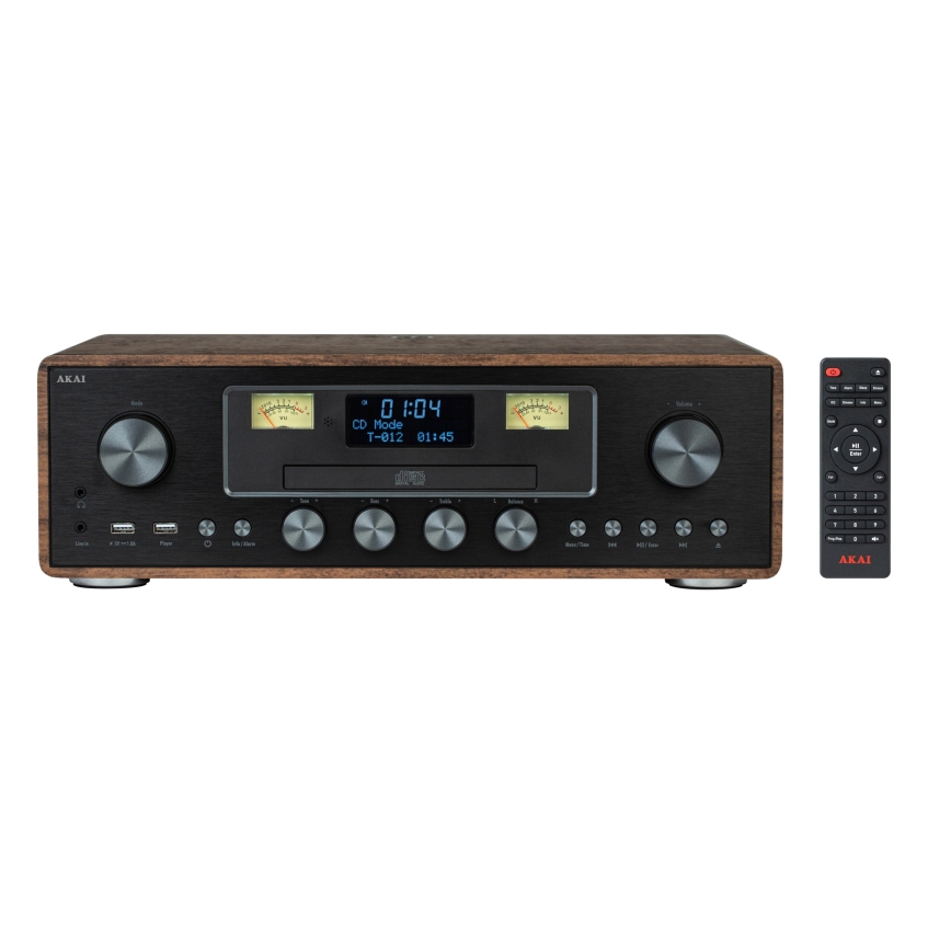 AKAI AM-100 RHAPSODY - mikrojärjestelmä CD/FM/DAB/AUX/USB/MP3, 40 W/230 V + kaukosäädin