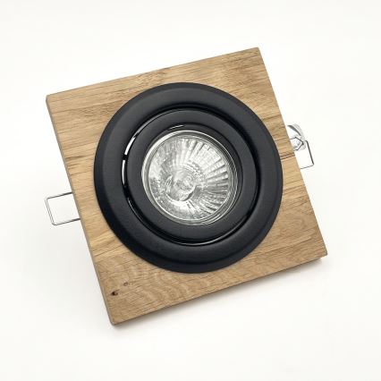 Alakattoon asennettava kattovalaisin TOBBY 1xGU10/20W/230V 11,5x11,5 cm tammi/musta