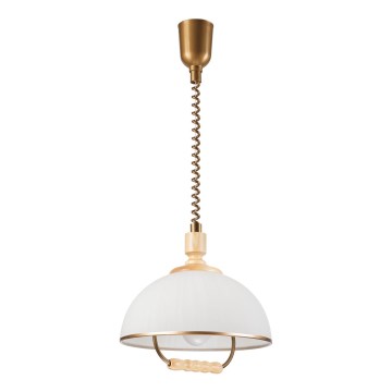 Alas vedettävä kattokruunu RAMONA 1xE27/60W/230V beige/vaaleanruskea