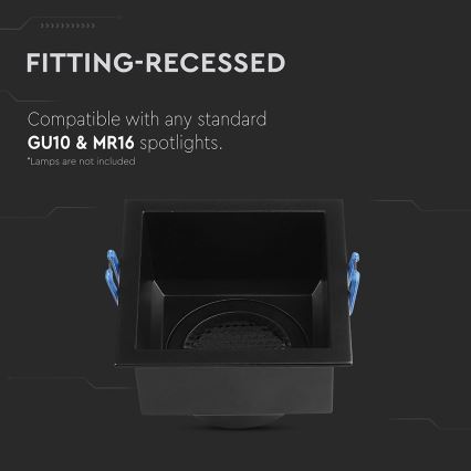 Alasvalaisin GU10 9x9 cm musta