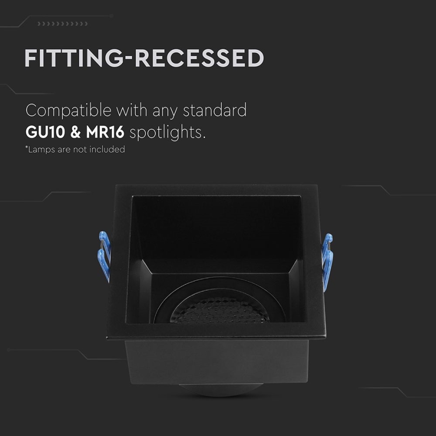 Alasvalaisin GU10 9x9 cm musta