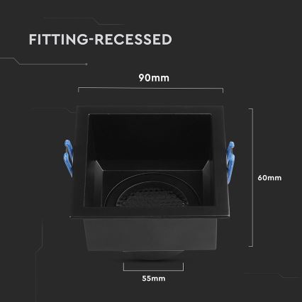 Alasvalaisin GU10 9x9 cm musta