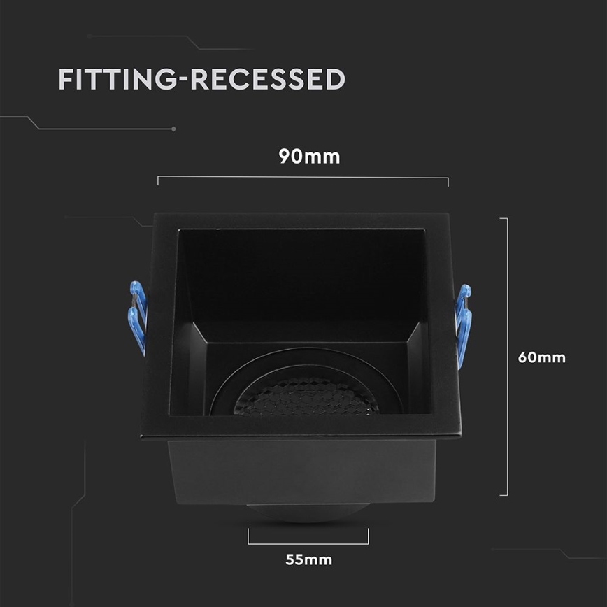 Alasvalaisin GU10 9x9 cm musta