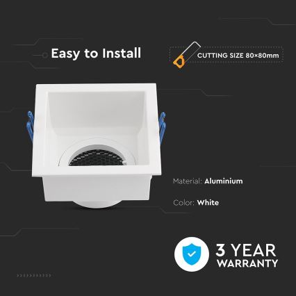 Alasvalaisin GU10 9x9 cm valkoinen