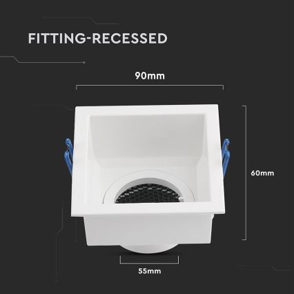 Alasvalaisin GU10 9x9 cm valkoinen