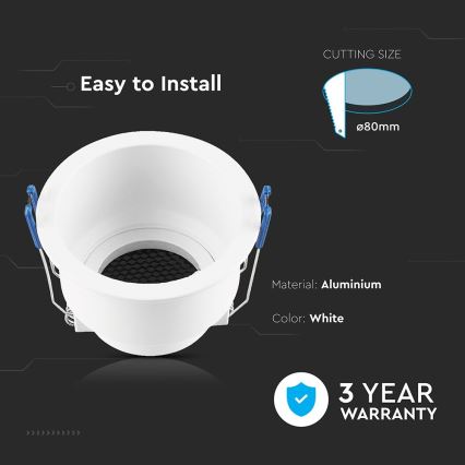 Alasvalaisin GU10 Ø 9 cm valkoinen