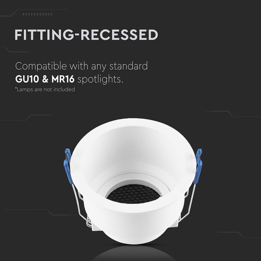 Alasvalaisin GU10 Ø 9 cm valkoinen