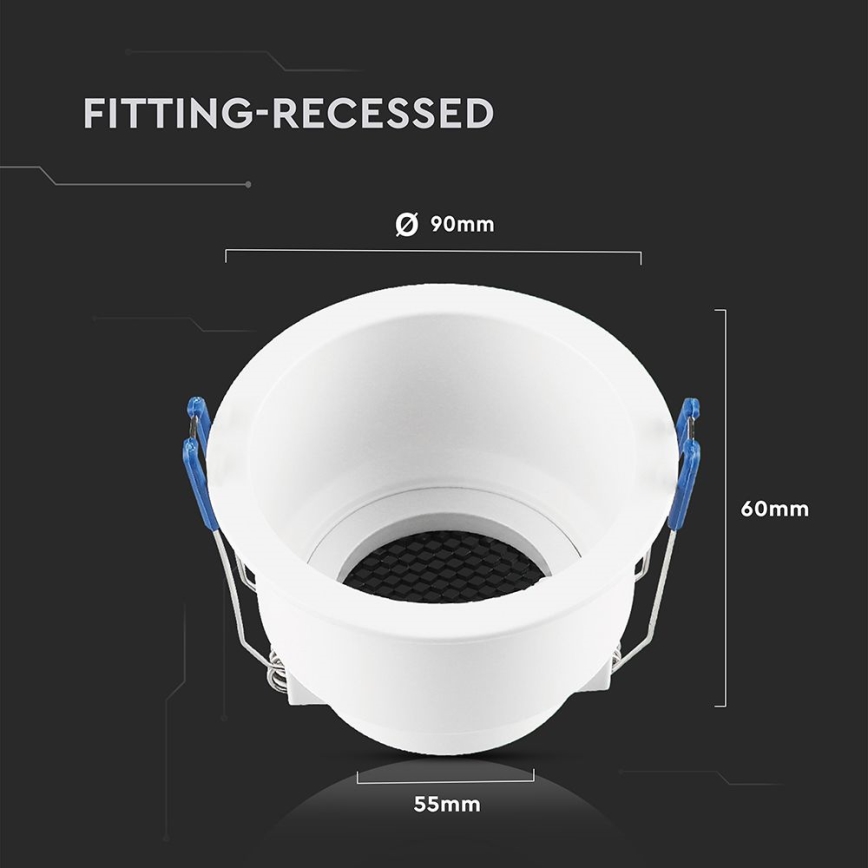 Alasvalaisin GU10 Ø 9 cm valkoinen