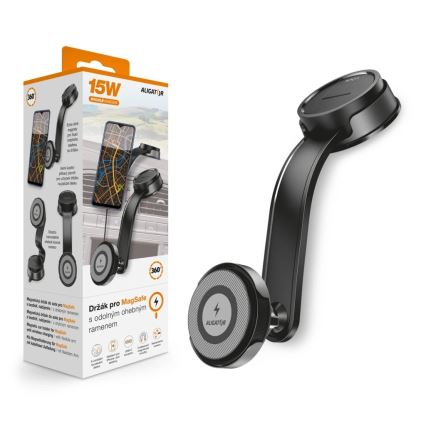 Aligator AMS07BK - Auton puhelinteline joustavalla MagSafe-varrella musta