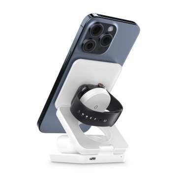 Aligator AMS09WT – MagSafe 3-in-1 langaton lataustelakka 15 W, valkoinen