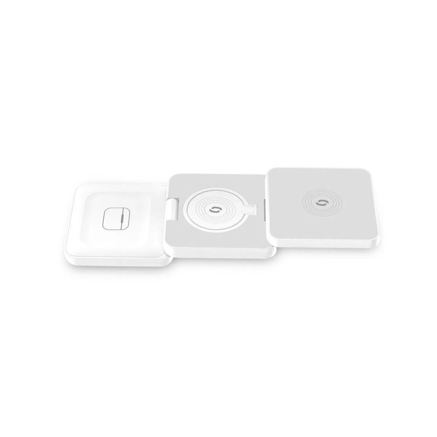 Aligator AMS09WT – MagSafe 3-in-1 langaton lataustelakka 15 W, valkoinen
