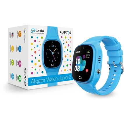 Aligator AW11BE - älykello Watch Junior 2 450 mAh IP67 Wi-Fi sininen