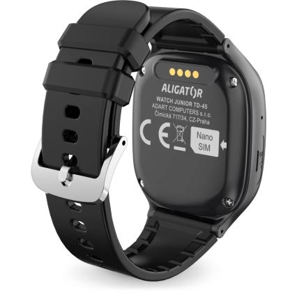 Aligator AW11BK - Älykello Watch Junior 2 450 mAh IP67 Wi-Fi musta