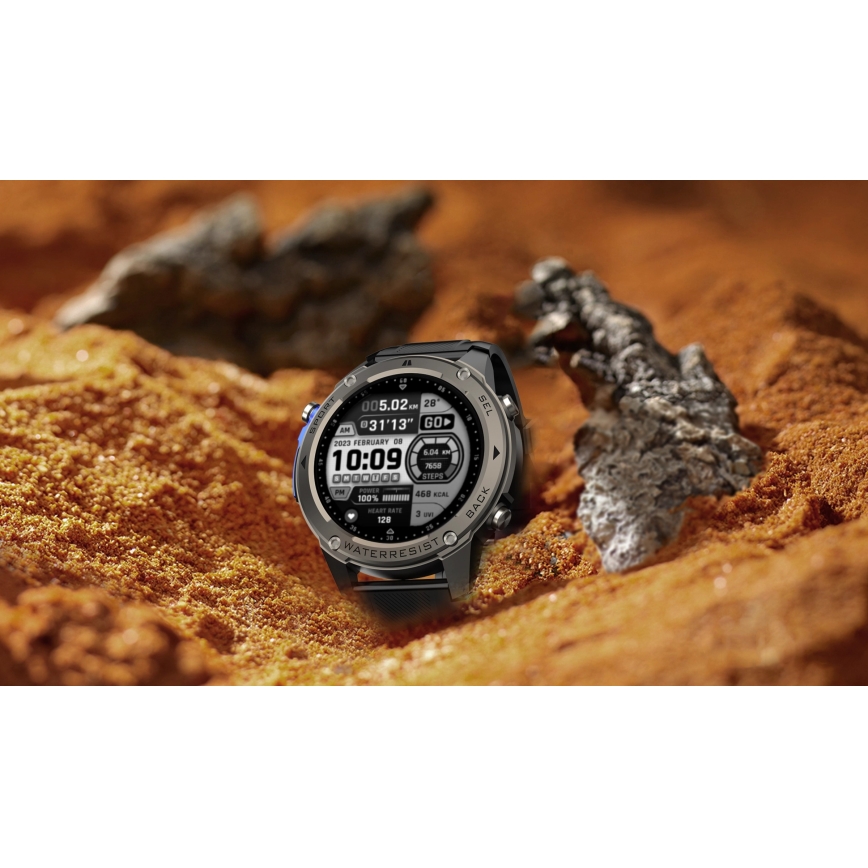 Aligator AW12BK - älykello Watch GPS 500 mAh IP69K musta