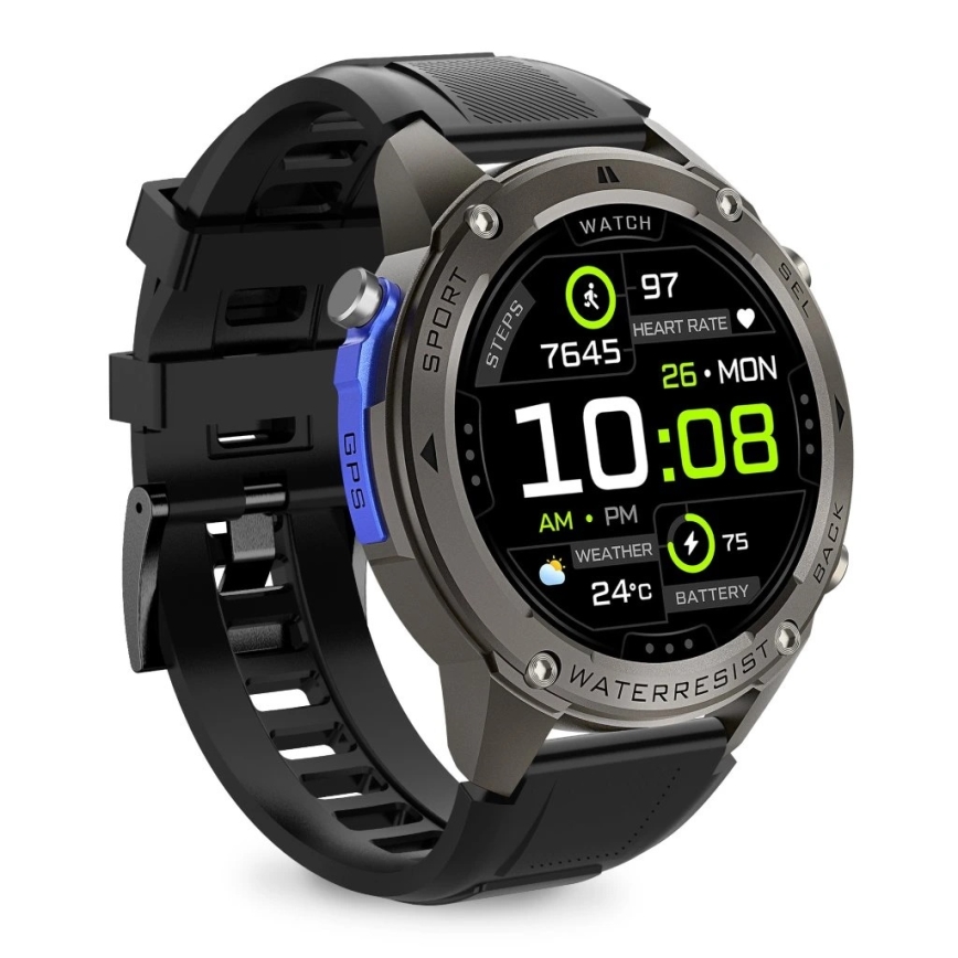 Aligator AW12BK - älykello Watch GPS 500 mAh IP69K musta