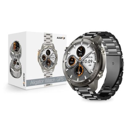 Aligator AW12BK - älykello Watch GPS 500 mAh IP69K musta