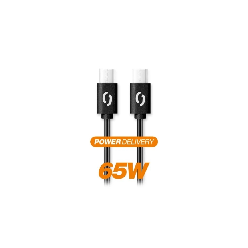 Aligator DATKP48 - USB-kaapeli USB-C / USB-C 65 W Power Delivery 1,5 m musta