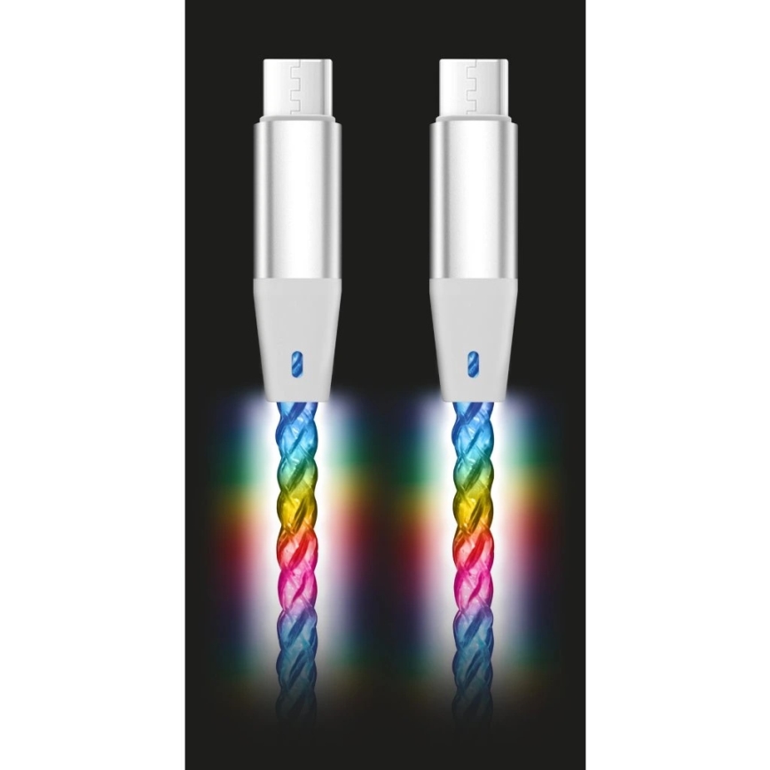 Aligator DATKP62 - USB-kaapeli USB-C / USB-C LED-taustavalolla 65 W Power Delivery 1,2 m