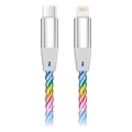 Aligator DATKP65 - USB-kaapeli USB-C / Lightning LED-valaistuksella 30W Power Delivery 0,5m