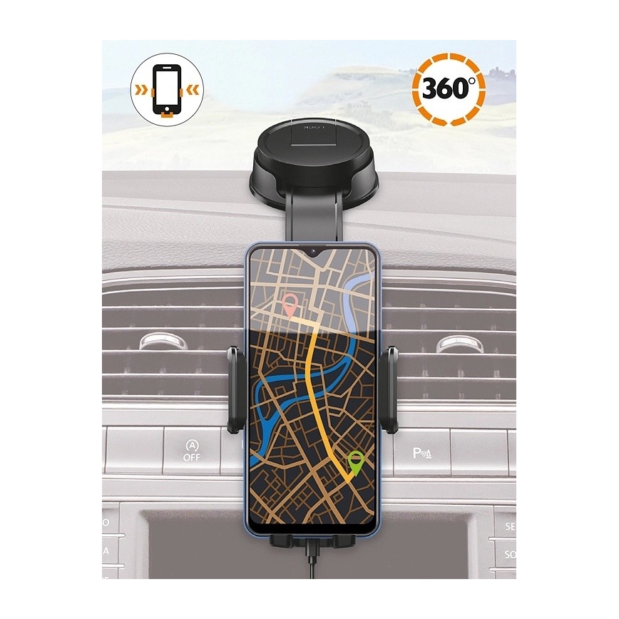 Aligator HA25 - Auton puhelinteline joustavalla varrella, musta