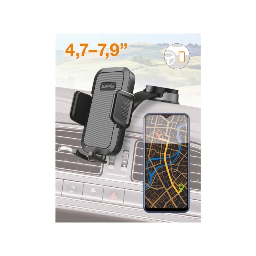 Aligator HA25 - Auton puhelinteline joustavalla varrella, musta