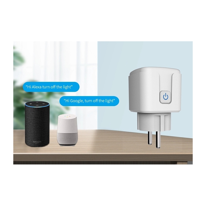 Aligator WAL001 - Älypistorasia 3680W/230V/Tyyppi E/16A Wi-Fi Tuya