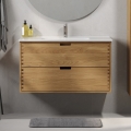 Allaskaappi pesualtaalla GRIBSKOV 100 cm beige/tammi/valkoinen