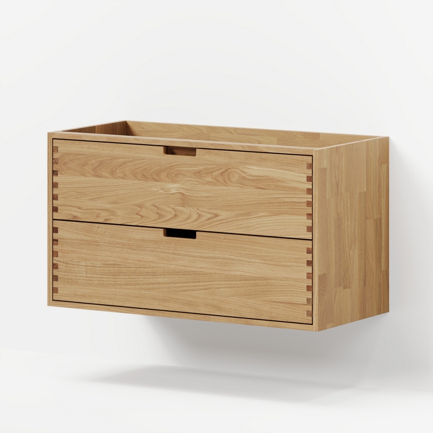 Allaskaappi pesualtaalla GRIBSKOV 100 cm beige/tammi/valkoinen