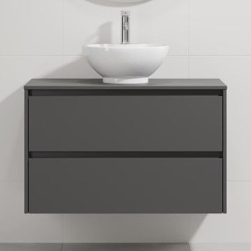 Allaskaappi pesualtaalla TRONDHEIM/DRAMMEN 90x57x46 cm antrasiitti/valkoinen
