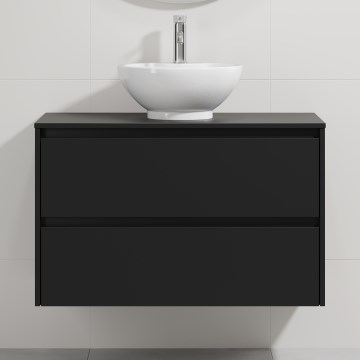 Allaskaappi pesualtaalla TRONDHEIM/DRAMMEN 90x57x46 cm musta/valkoinen