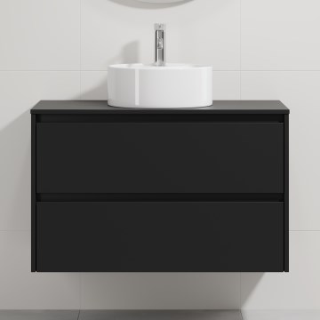 Allaskaappi pesualtaalla TRONDHEIM/VIKEDAL 90x57x46 cm musta/valkoinen