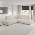 ALMADA L-mallinen avattava verhoiltu kulmasohva säilytystilalla, vasen, beige