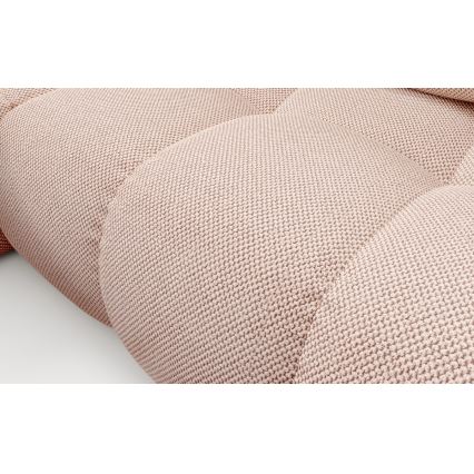 Levitettävä L-muotoinen verhoiltu kulmasohva ALMADA, säilytystilalla, vasenkätinen, vaaleanpunainen