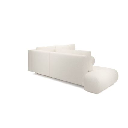 ALMADA L-muotoinen avattava verhoiltu kulmasohva, oikeanpuoleinen, tilavalla säilytystilalla, beige