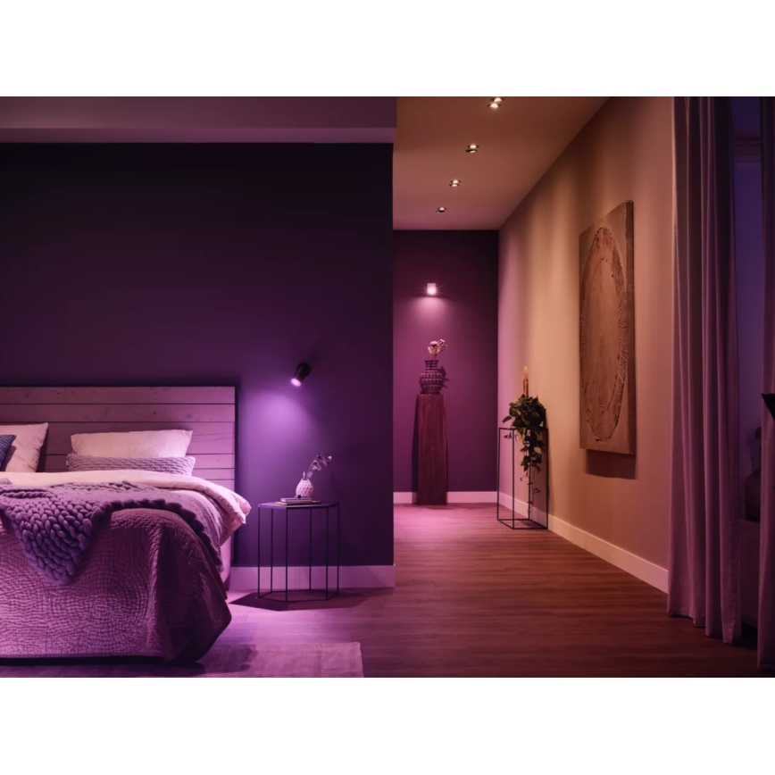 Perussetti Philips Hue WHITE AND COLOR AMBIANCE 3xGU10/4,2W 2000-6500K + Hue Bridge ja himmentimenkytkin