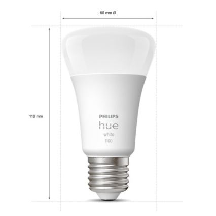 Aloituspaketti Philips Hue WHITE 2xE27/9,5W 2700K + Hue Bridge