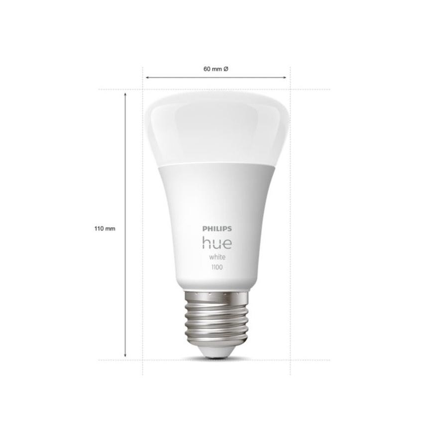 Aloituspaketti Philips Hue WHITE 2xE27/9,5W 2700K + Hue Bridge